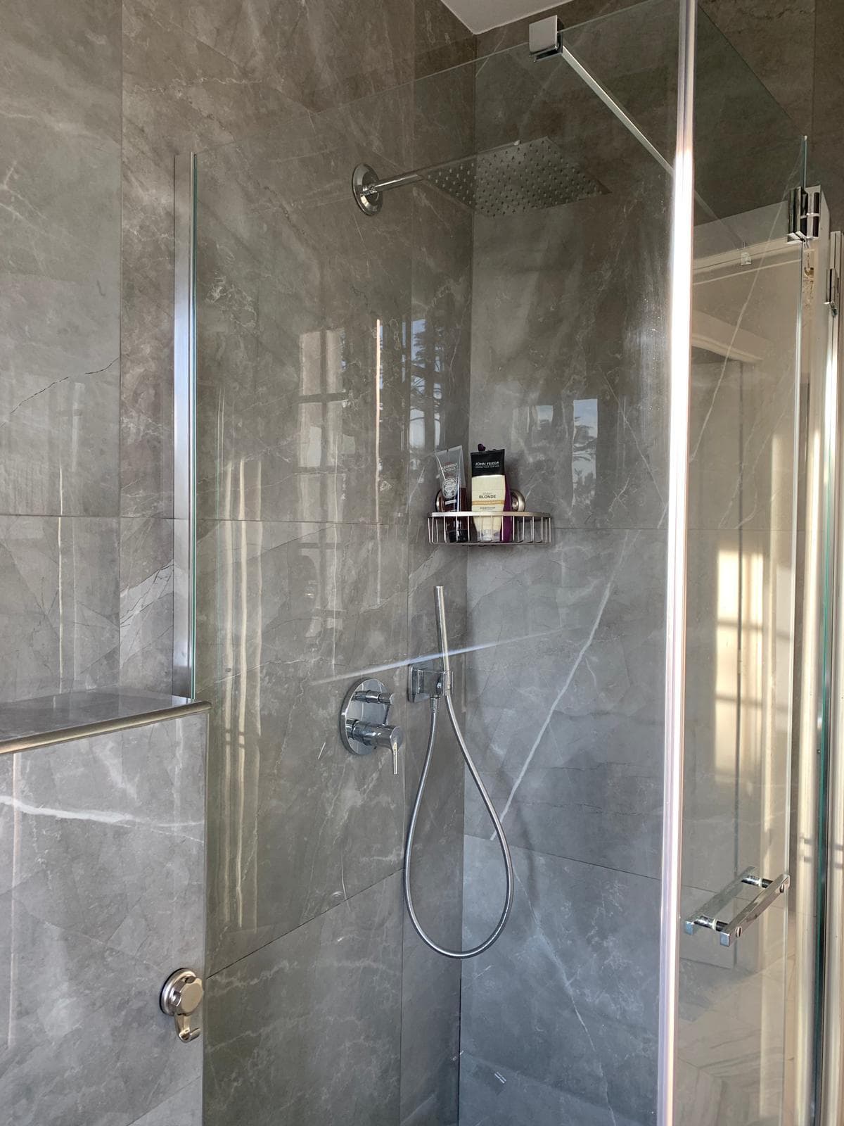 Large walk-in shower with contemporary design